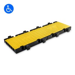 Černo-žlutý plastový modulární kabelový most s víkem DEFENDER MIDI 5 2D - 100 x 32,5 x 5,4 cm