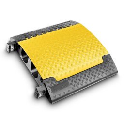 Černo-žlutý plastový kabelový most s transparentním víkem DEFENDER Ultra L LUX - 70 x 78,3 x 13,9 cm
