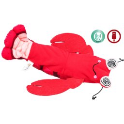 Interaktivní mrskající se kreveta s catnipem 23 cm - hračka pro kočky