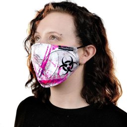 maska CHEMICAL BLACK - BIOHAZARD - WHITE/PINK - POI957