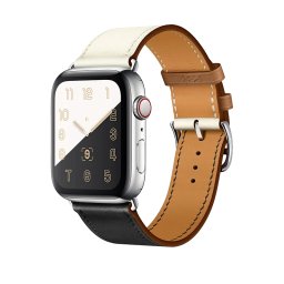 Kožený řemínek Single Tour pro Apple Watch Series 4/5/6/SE (40mm) - Noir/Blanc/Gold