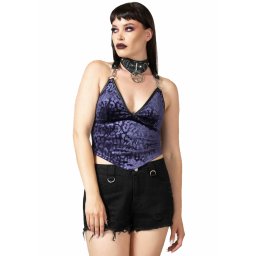 tílko dámské (top) KILLSTAR - Alley Cat Halter - Plum - KSRA006412