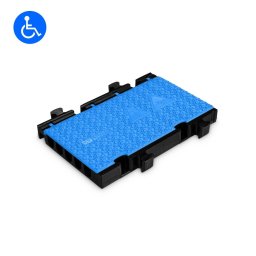 Černo-modrý plastový modulární kabelový most s víkem DEFENDER MIDI 5 2D HV - 50 x 32,5 x 5,4 cm