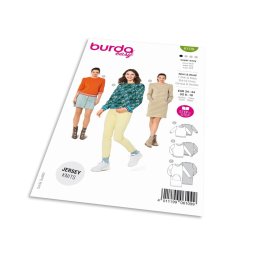 Střih Burda 6109 - Mikina s náplety, mikinové šaty