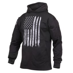 Mikina CONCEALED CARRY s kapucí US vlajka ČERNÁ vel. 5XL
