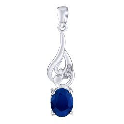 Stříbrný přívěsek Jessica s pravým safírem a čirými Brilliance Zirconia FWP15399BS