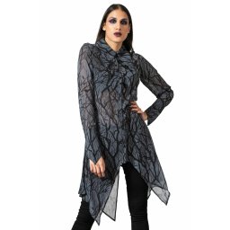 košile dámská KILLSTAR - Eclipsa Button-Up - Black - KSRA005176