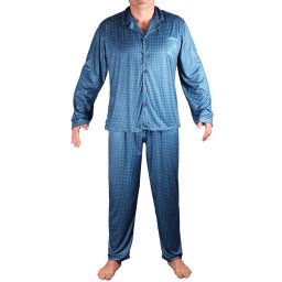 Adam pánské pyžamo na knoflíky 695 M modrá