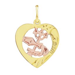 Silvego Zlatý přívěsek znamení zvěrokruhu Vodnář - srdce - SILVEGOB10264GY02
