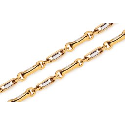 Zlatý dvoubarevný řetízek 6 mm IZ26640B