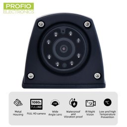 Boční kamera FULL HD couvací AHD s 8 IR nočním viděním + Vodotěsná krytí IP69K - Kov