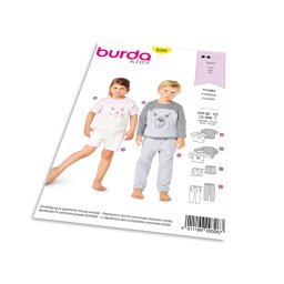 Střih Burda 9326 - Dětské pyžamo