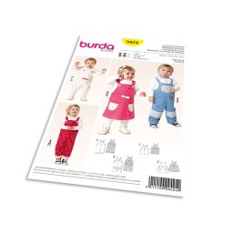 Střih Burda 9424 - Dětské laclové kalhoty, lacláče, laclové šaty