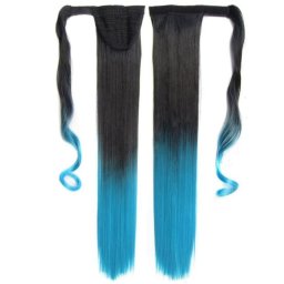 Girlshow Culík, cop s omotávkou rovný OMBRE - odstín Black T Light Blue