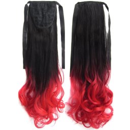 Girlshow Culík, cop na zavazování vlnitý OMBRE - odstín Black T Red