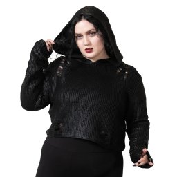 svetr dámský KILLSTAR - High Moon Foil Knit Crop - Pewter - KSRA005166