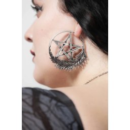 náušnice KILLSTAR - Penta Faune Hoop - Silver - KSRA005797