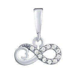 Přívěsek infinity se srdíčkem Cher z bílého zlata s Brilliance Zirconia PRGPNP0005PGW