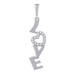 Přívěsek Love z bílého zlata se srdcem s Brilliance Zirconia PRGPAP0261PGW