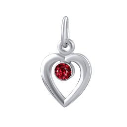 Zlatý přívěsek srdce s přírodním rudým topazem Swarovski Gemstones SILVEGO10079WR