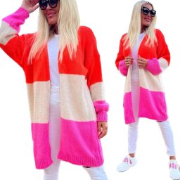 V&V Kardigan krátký pruh - multicolor