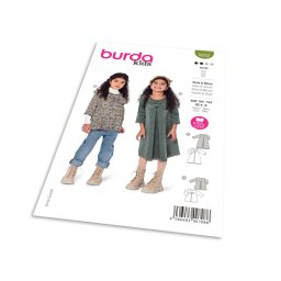 Střih Burda 9252 - Dívčí áčkové šaty, halenka