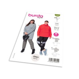 Střih Burda 5988 - Dlouhá mikina, mikina s rolákem
