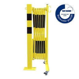 Černo-žlutá sloupková mobilní bariéra - 3,6 x 1,05 m