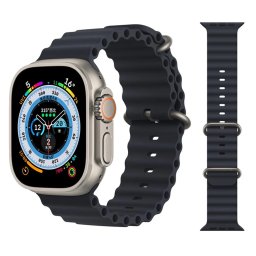 Oceánský řemínek pro Apple Watch Series 6/5/4 a SE (40mm) - Půlnočně modrý