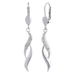 Stříbrné visací náušnice Simba se Swarovski® Crystals SILVEGOB16132EKLSWW