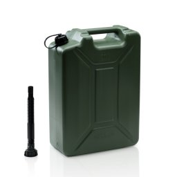 Kanystr plastový na PHM ARMY s nalévací trubicí 20 litrů ZELENÝ