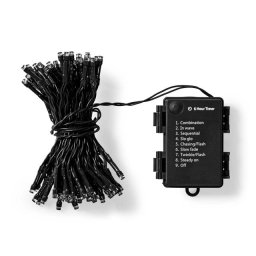 Vánoční osvětlení Nedis, 96 x LED / 7,2 m / 3 x AA