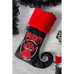 ponožka vánoční (dekorace) KILLSTAR - Naughty - Black - KSRA007148