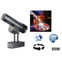GOBO projektor rotační voděodolný - LED projektor 50W projekce loga do 10M