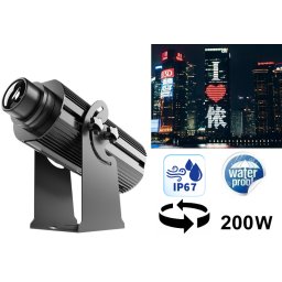 Logo projekce loga na budovy | stěny - světelná reklama 200W LED Gobo reflektor do 100M