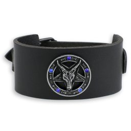 náramek Baphomet - black - krystal blue - LSF1 64-b
