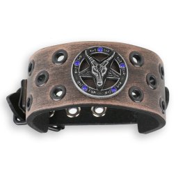 náramek Baphomet - brown - krystal blue - LSF1 61-b