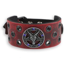 náramek Baphomet - red - krystal blue - LSF1 59-b