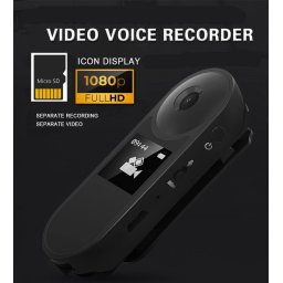 FULL HD video kamera přenosná se záznamem zvuku a magnetickým držákem