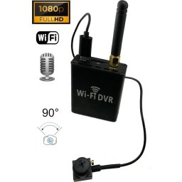 Knoflíková kamera FULL HD 90° + WiFi DVR modul pro live přenos + audio + 1500mAh baterie