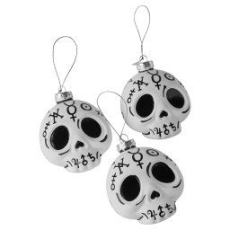 vánoční výzdoba (baňka) KILLSTAR - Cranium Glass Ornament - White - KSRA004810