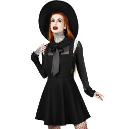 šaty dámské KILLSTAR - Oriel Pinafore - Black - KSRA007097