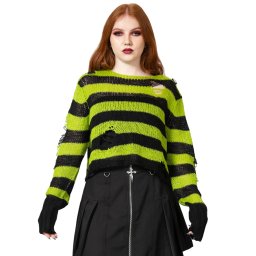 svetr dámský KILLSTAR - Slugs N' Snails Knit - Green - KSRA007409