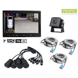 Couvací set s HD kamerou a 7" LCD monitorem 11x IR LED noční vidění + 6x parkovací senzor