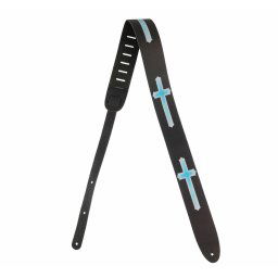 kytarový řemen PERRIS LEATHERS - Blue Cross Direct To Leather - 11047