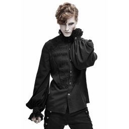 košile pánská DEVIL FASHION - Leviathan Gothic Chiffon Shirt with Ruffled - SHT04201
