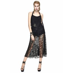 šaty dámské DEVIL FASHION - Beckoning Punk Distressed Peplum Halter Neck - SKT079