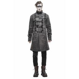 kabát pánský DEVIL FASHION - Edgelord' Punk Distressed - Gray - CT13701