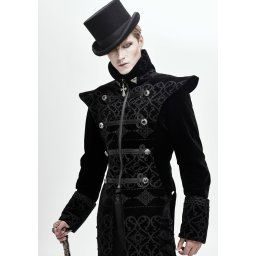 kabát pánský DEVIL FASHION - Bodom Gothic Floral Velvet Coat With Slit - CT152