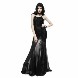 šaty dámské DEVIL FASHION - Love Like Blood Floor Length Fishtail - ESKT005